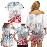 Forever Czech Republic Family Matching Off Shoulder Short Dress and Hawaiian Shirt Czechia Pravda Vitezi - Wonder Print Shop