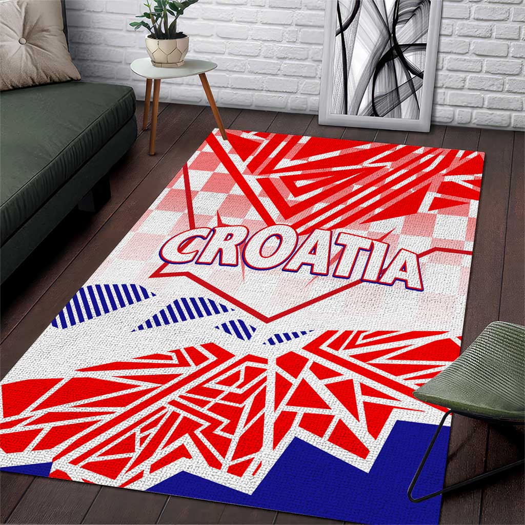 Forever Croatia Area Rug Hrvatska Trobojnica Checkerboard - Wonder Print Shop