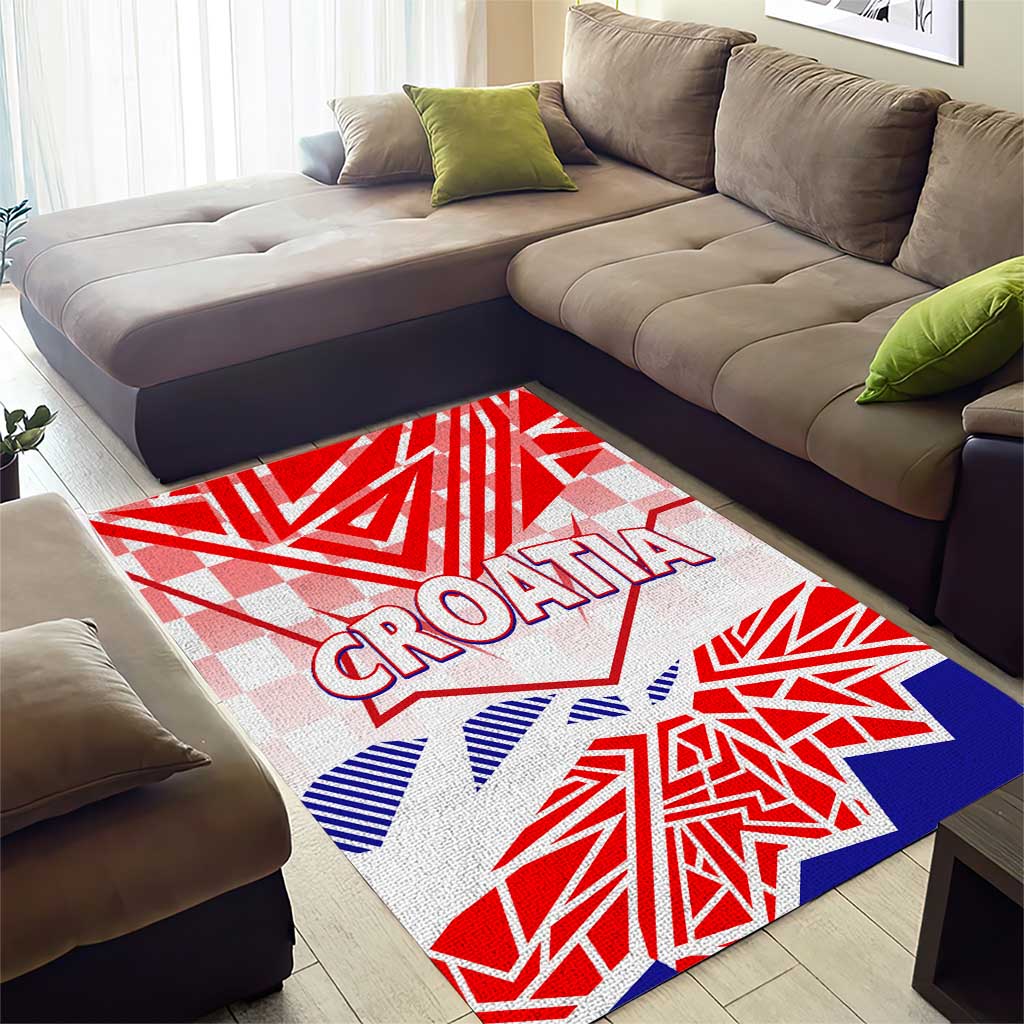 Forever Croatia Area Rug Hrvatska Trobojnica Checkerboard - Wonder Print Shop