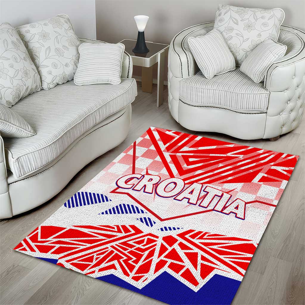 Forever Croatia Area Rug Hrvatska Trobojnica Checkerboard - Wonder Print Shop