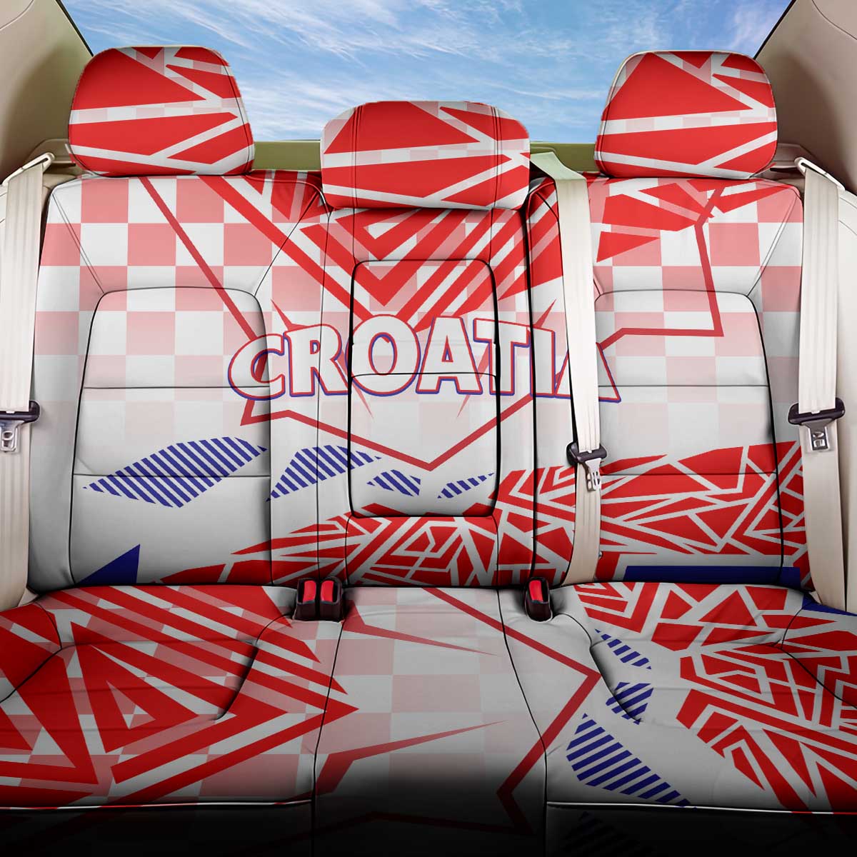 Forever Croatia Back Car Seat Cover Hrvatska Trobojnica Checkerboard - Wonder Print Shop