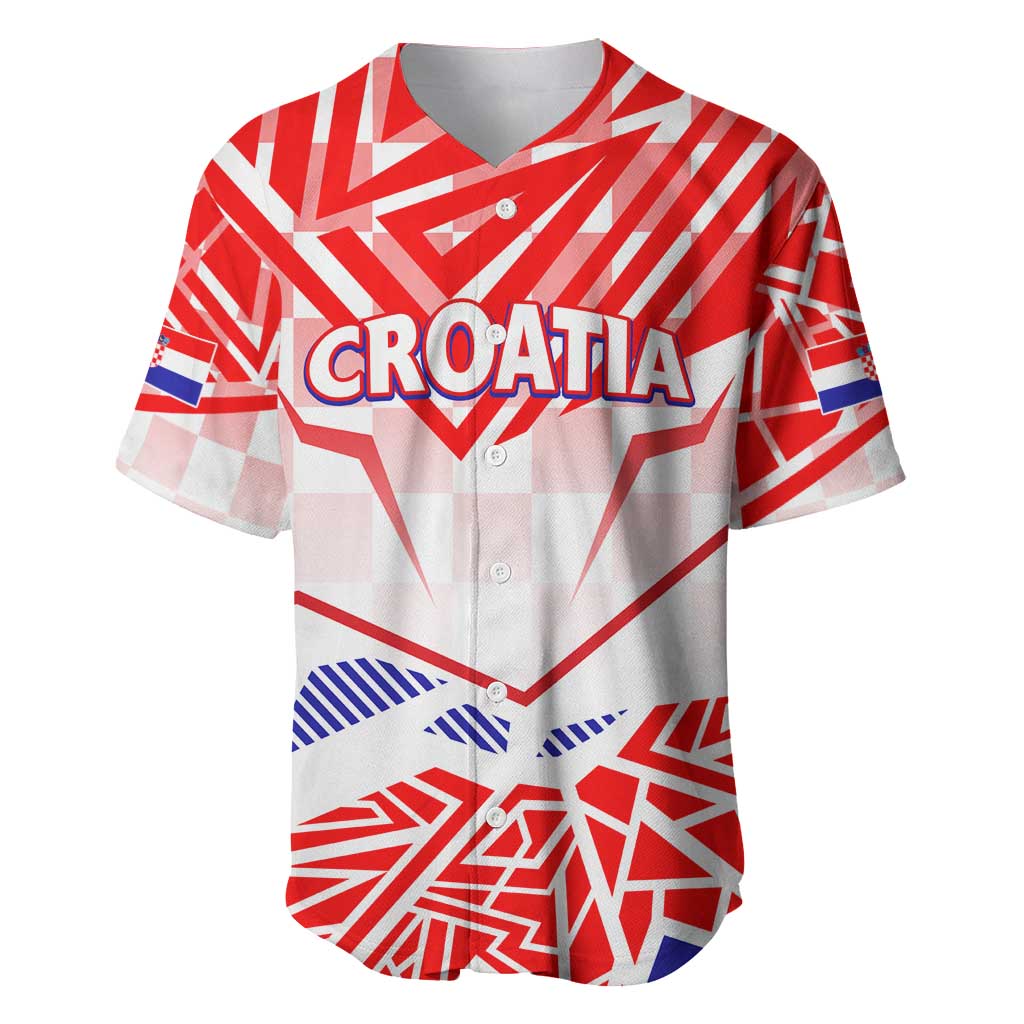 Forever Croatia Baseball Jersey Hrvatska Trobojnica Checkerboard - Wonder Print Shop