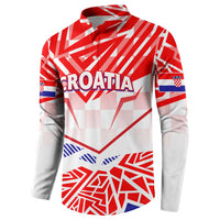 Forever Croatia Button Sweatshirt Hrvatska Trobojnica Checkerboard - Wonder Print Shop
