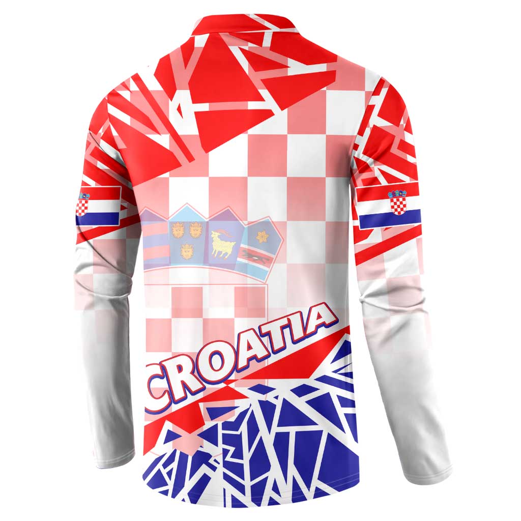 Forever Croatia Button Sweatshirt Hrvatska Trobojnica Checkerboard - Wonder Print Shop
