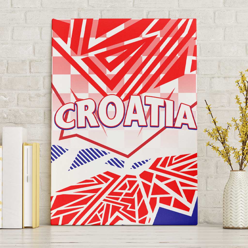 Forever Croatia Canvas Wall Art Hrvatska Trobojnica Checkerboard - Wonder Print Shop