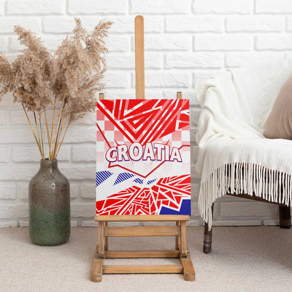 Forever Croatia Canvas Wall Art Hrvatska Trobojnica Checkerboard - Wonder Print Shop