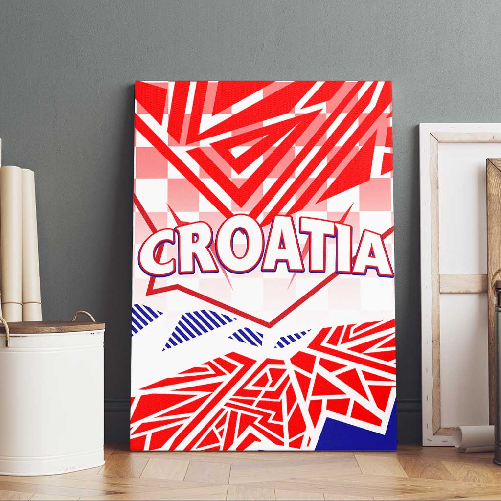 Forever Croatia Canvas Wall Art Hrvatska Trobojnica Checkerboard - Wonder Print Shop