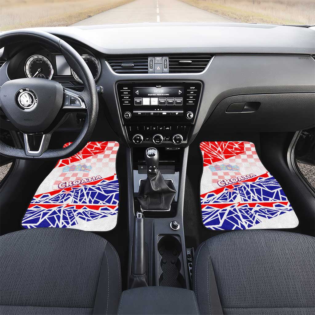 Forever Croatia Car Mats Hrvatska Trobojnica Checkerboard - Wonder Print Shop