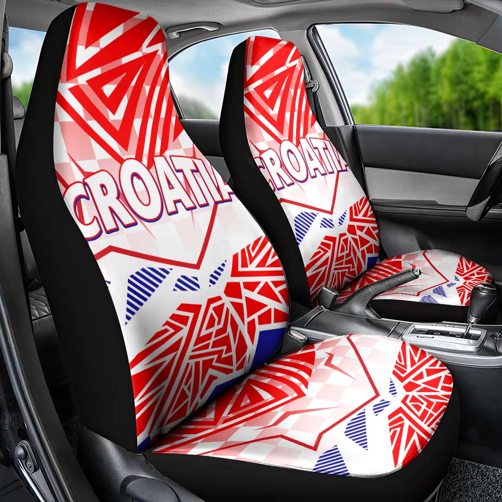 Forever Croatia Car Seat Cover Hrvatska Trobojnica Checkerboard - Wonder Print Shop