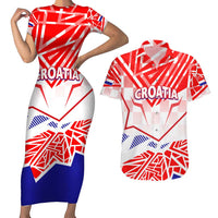 Forever Croatia Couples Matching Short Sleeve Bodycon Dress and Hawaiian Shirt Hrvatska Trobojnica Checkerboard - Wonder Print Shop