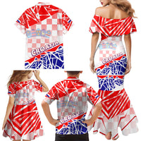 Forever Croatia Family Matching Mermaid Dress and Hawaiian Shirt Hrvatska Trobojnica Checkerboard - Wonder Print Shop