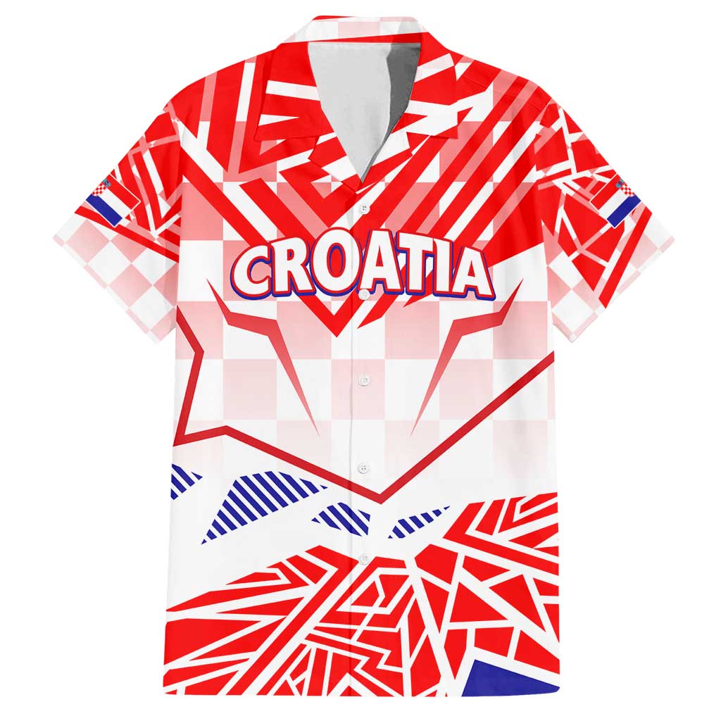 Forever Croatia Family Matching Off Shoulder Maxi Dress and Hawaiian Shirt Hrvatska Trobojnica Checkerboard - Wonder Print Shop