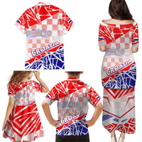 Forever Croatia Family Matching Puletasi and Hawaiian Shirt Hrvatska Trobojnica Checkerboard - Wonder Print Shop