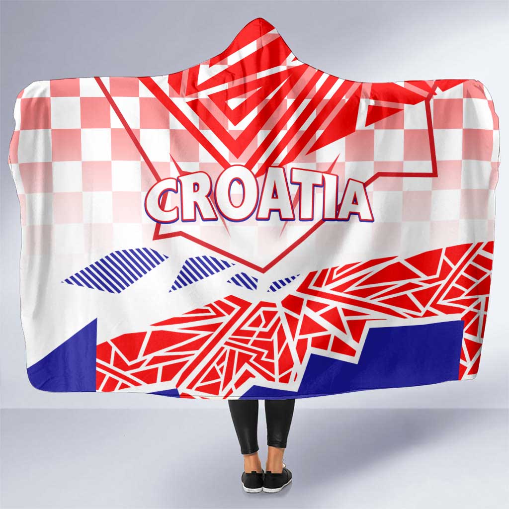 Forever Croatia Hooded Blanket Hrvatska Trobojnica Checkerboard