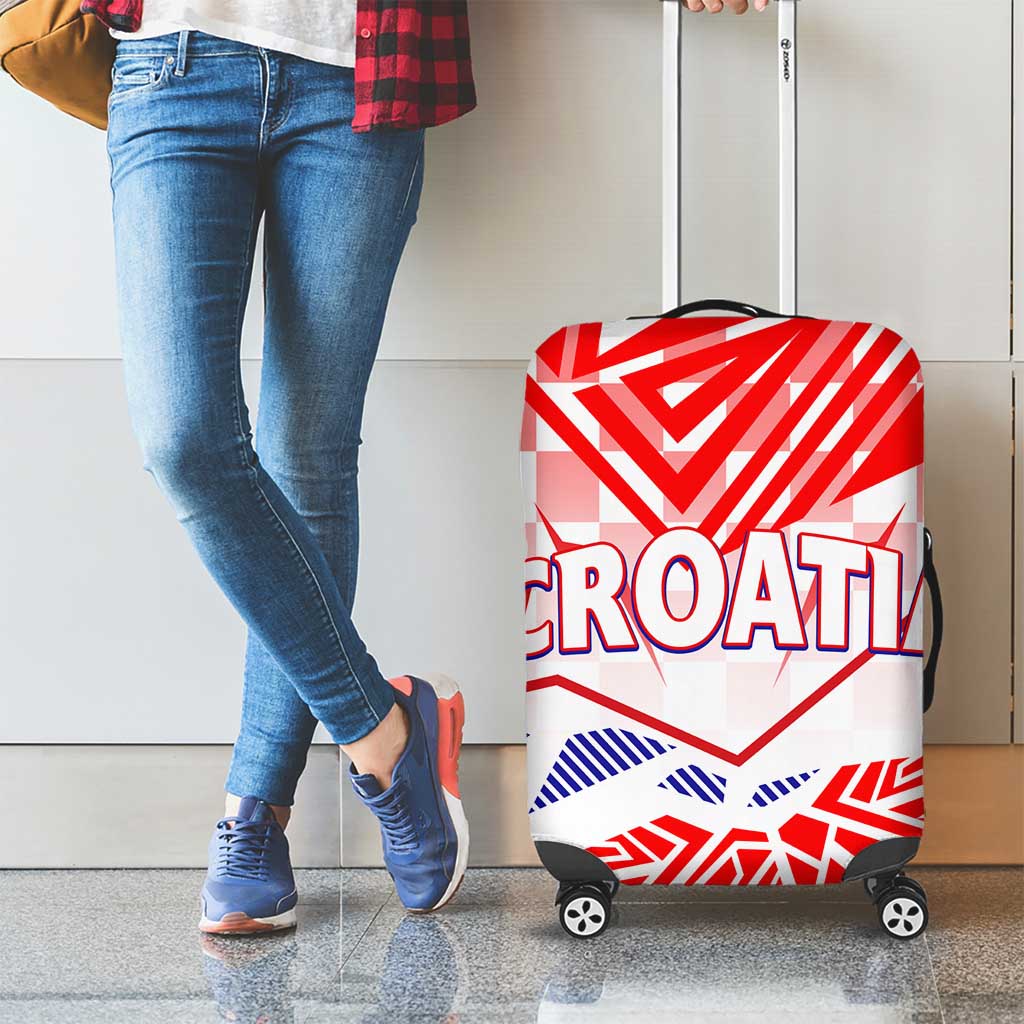 Forever Croatia Luggage Cover Hrvatska Trobojnica Checkerboard - Wonder Print Shop