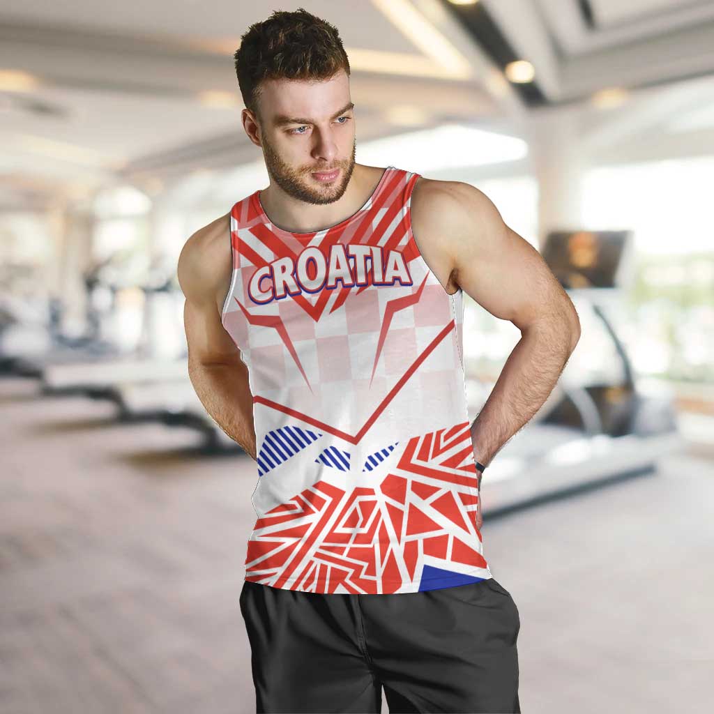 Forever Croatia Men Tank Top Hrvatska Trobojnica Checkerboard - Wonder Print Shop