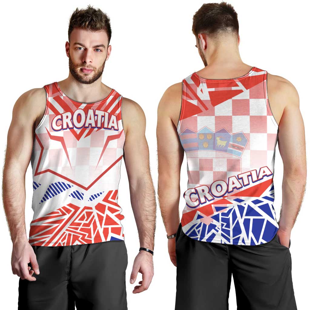 Forever Croatia Men Tank Top Hrvatska Trobojnica Checkerboard - Wonder Print Shop
