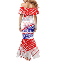 Forever Croatia Mermaid Dress Hrvatska Trobojnica Checkerboard - Wonder Print Shop