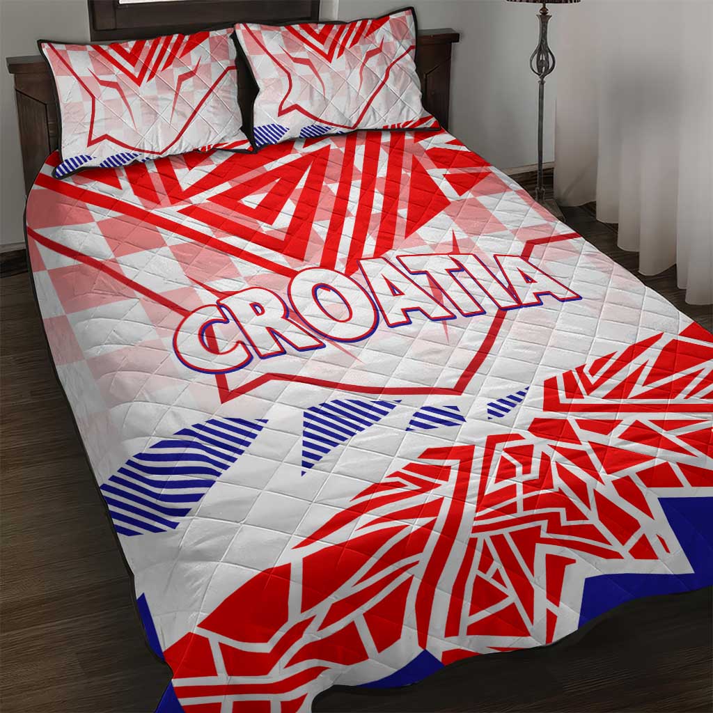 Forever Croatia Quilt Bed Set Hrvatska Trobojnica Checkerboard - Wonder Print Shop