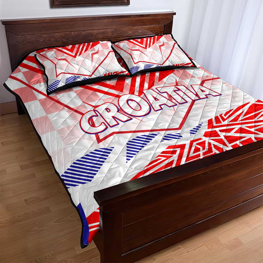 Forever Croatia Quilt Bed Set Hrvatska Trobojnica Checkerboard - Wonder Print Shop