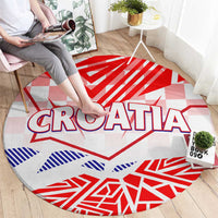 Forever Croatia Round Carpet Hrvatska Trobojnica Checkerboard
