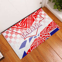 Forever Croatia Rubber Doormat Hrvatska Trobojnica Checkerboard - Wonder Print Shop