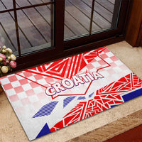 Forever Croatia Rubber Doormat Hrvatska Trobojnica Checkerboard - Wonder Print Shop