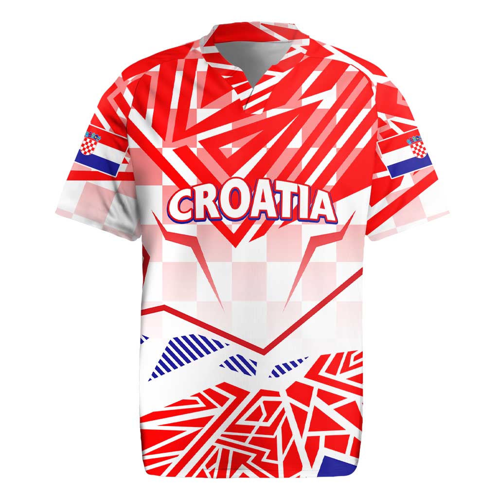 Forever Croatia Rugby Jersey Hrvatska Trobojnica Checkerboard - Wonder Print Shop