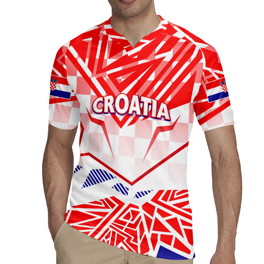 Forever Croatia Rugby Jersey Hrvatska Trobojnica Checkerboard - Wonder Print Shop