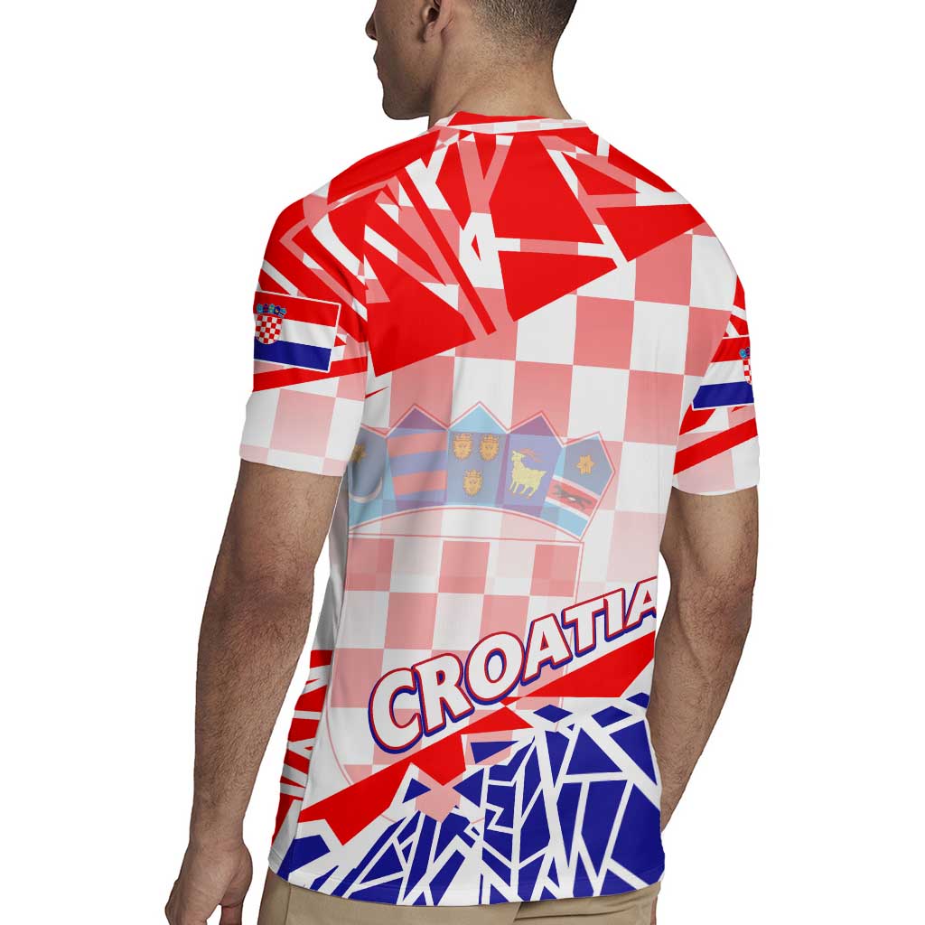 Forever Croatia Rugby Jersey Hrvatska Trobojnica Checkerboard - Wonder Print Shop