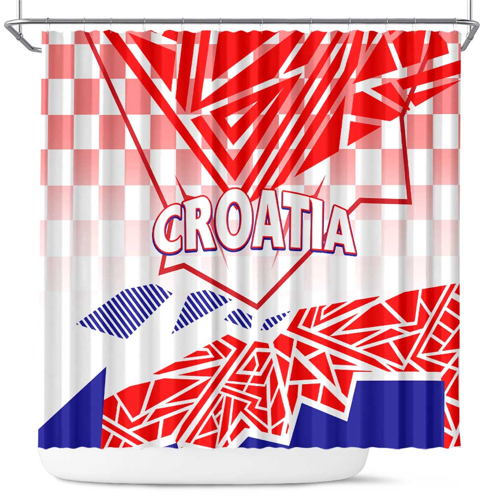 Forever Croatia Shower Curtain Hrvatska Trobojnica Checkerboard