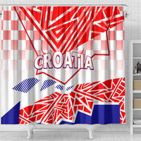 Forever Croatia Shower Curtain Hrvatska Trobojnica Checkerboard