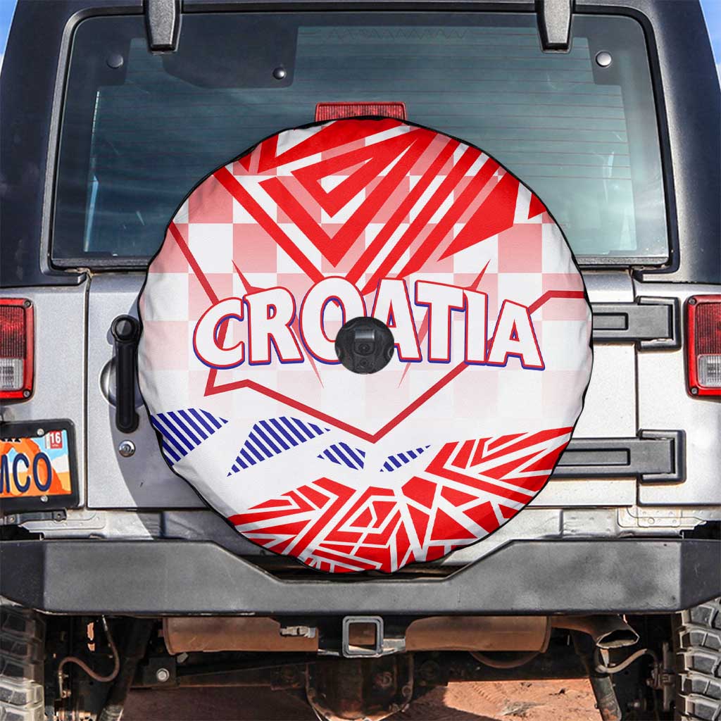 Forever Croatia Spare Tire Cover Hrvatska Trobojnica Checkerboard - Wonder Print Shop