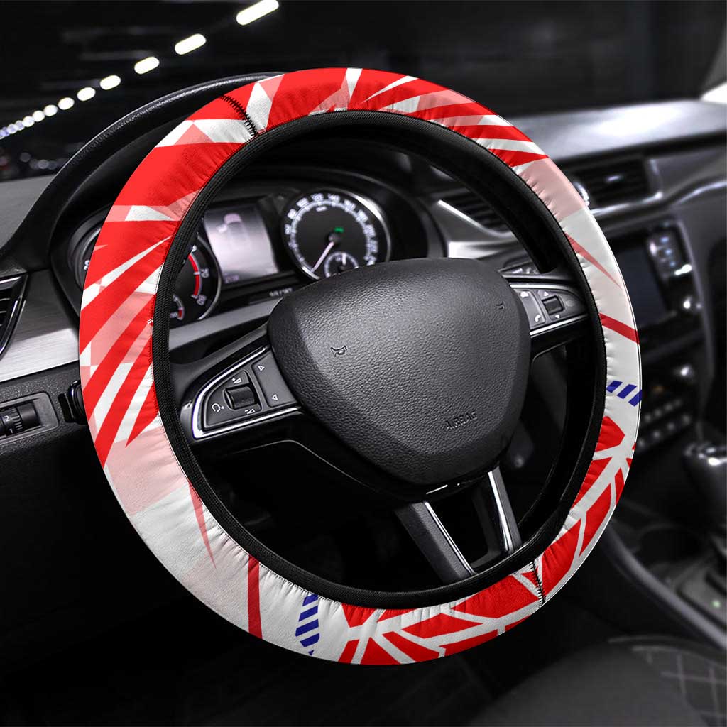 Forever Croatia Steering Wheel Cover Hrvatska Trobojnica Checkerboard - Wonder Print Shop