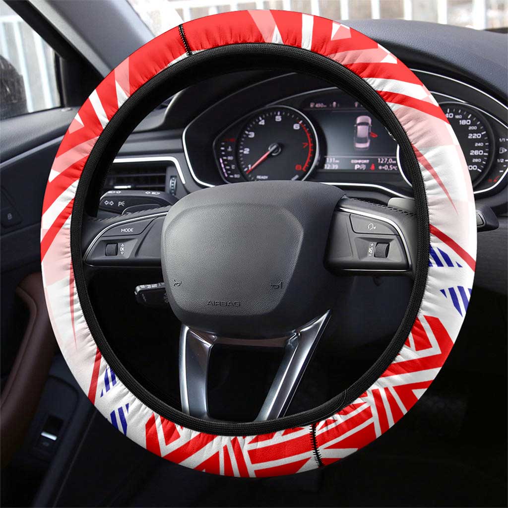 Forever Croatia Steering Wheel Cover Hrvatska Trobojnica Checkerboard - Wonder Print Shop