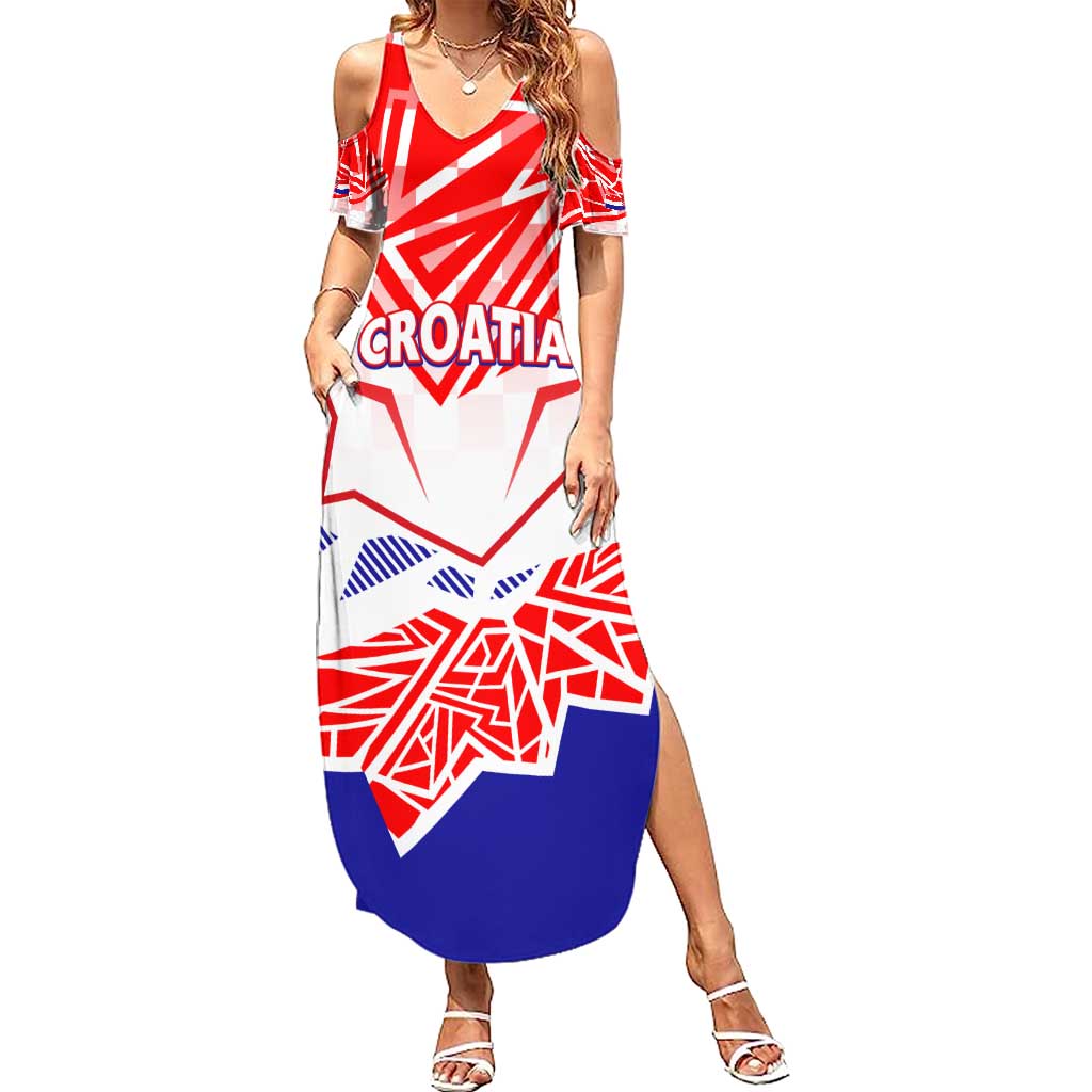 Forever Croatia Summer Maxi Dress Hrvatska Trobojnica Checkerboard - Wonder Print Shop