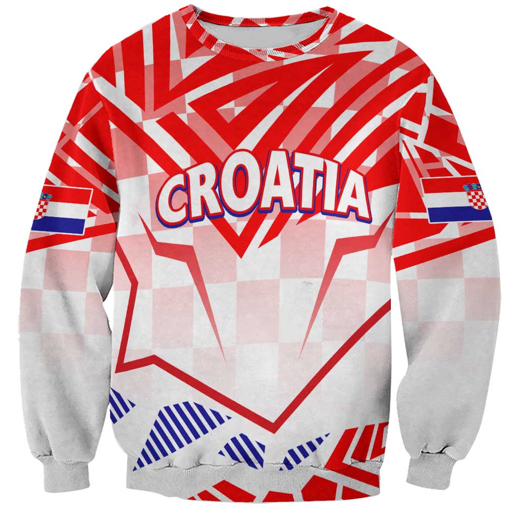 Forever Croatia Sweatshirt Hrvatska Trobojnica Checkerboard - Wonder Print Shop