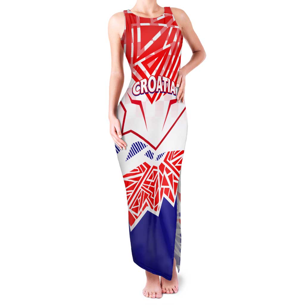 Forever Croatia Tank Maxi Dress Hrvatska Trobojnica Checkerboard - Wonder Print Shop