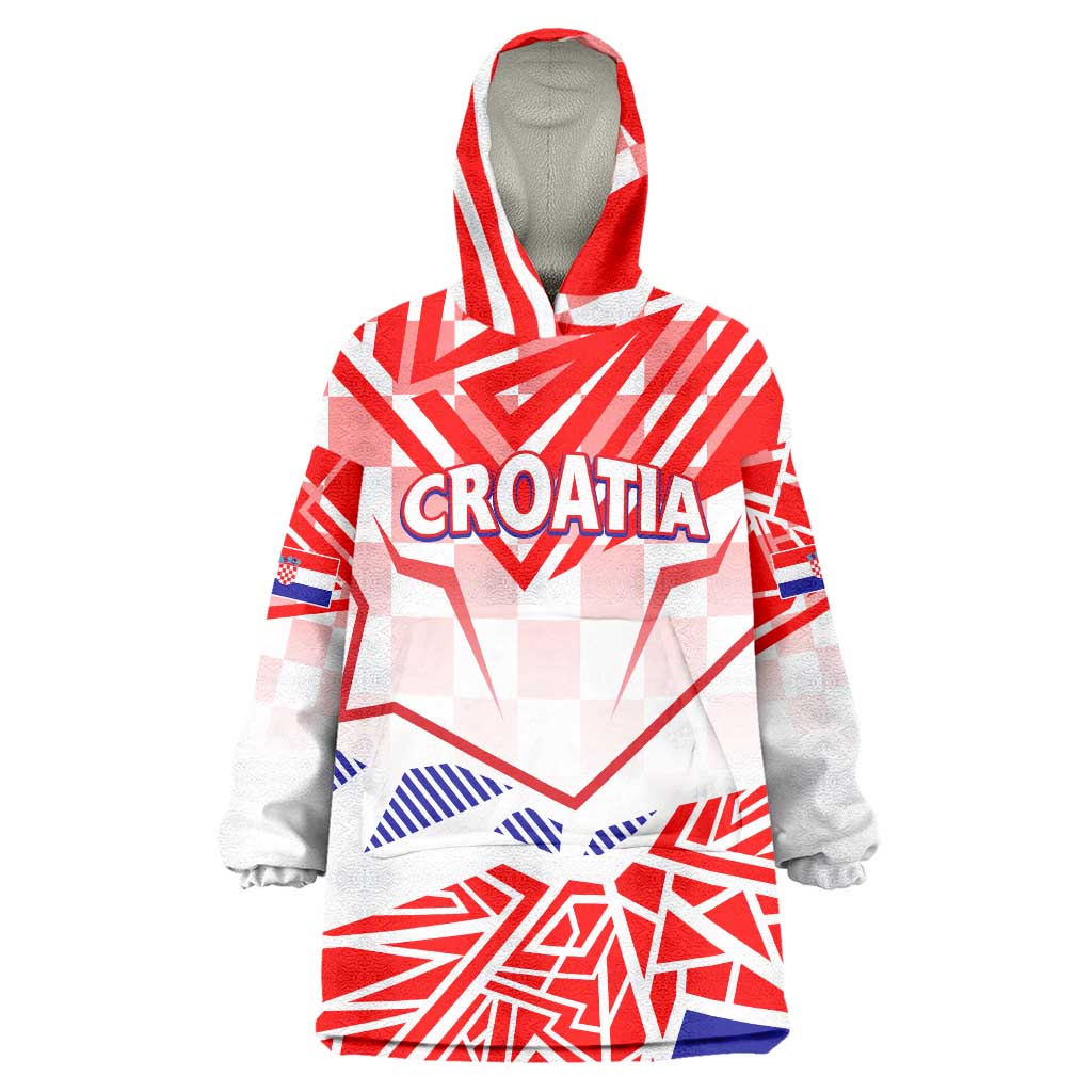 Forever Croatia Wearable Blanket Hoodie Hrvatska Trobojnica Checkerboard - Wonder Print Shop