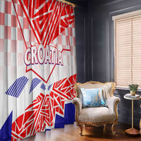 Forever Croatia Window Curtain Hrvatska Trobojnica Checkerboard - Wonder Print Shop