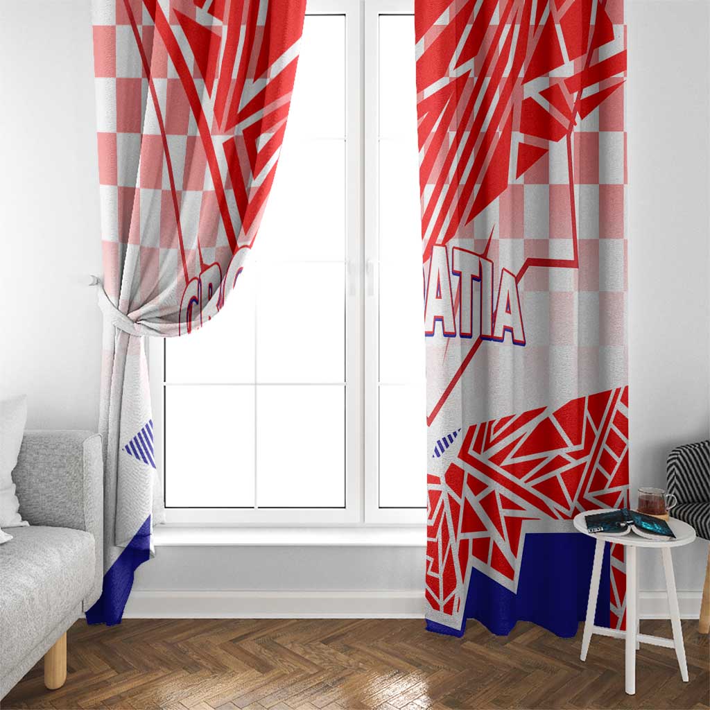 Forever Croatia Window Curtain Hrvatska Trobojnica Checkerboard - Wonder Print Shop