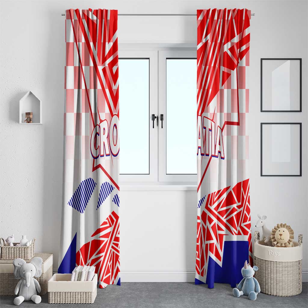 Forever Croatia Window Curtain Hrvatska Trobojnica Checkerboard - Wonder Print Shop