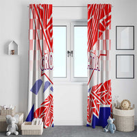 Forever Croatia Window Curtain Hrvatska Trobojnica Checkerboard - Wonder Print Shop