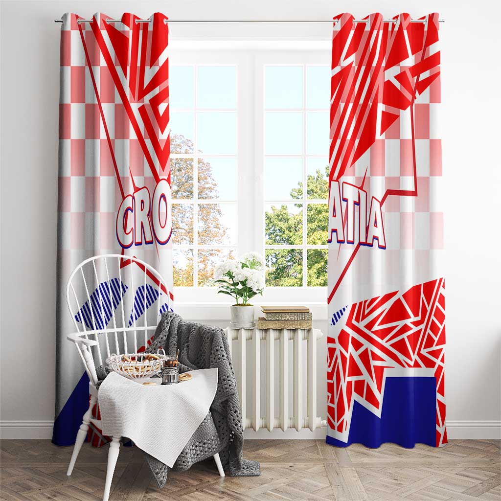 Forever Croatia Window Curtain Hrvatska Trobojnica Checkerboard - Wonder Print Shop