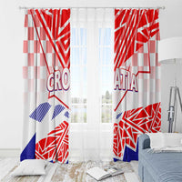 Forever Croatia Window Curtain Hrvatska Trobojnica Checkerboard - Wonder Print Shop