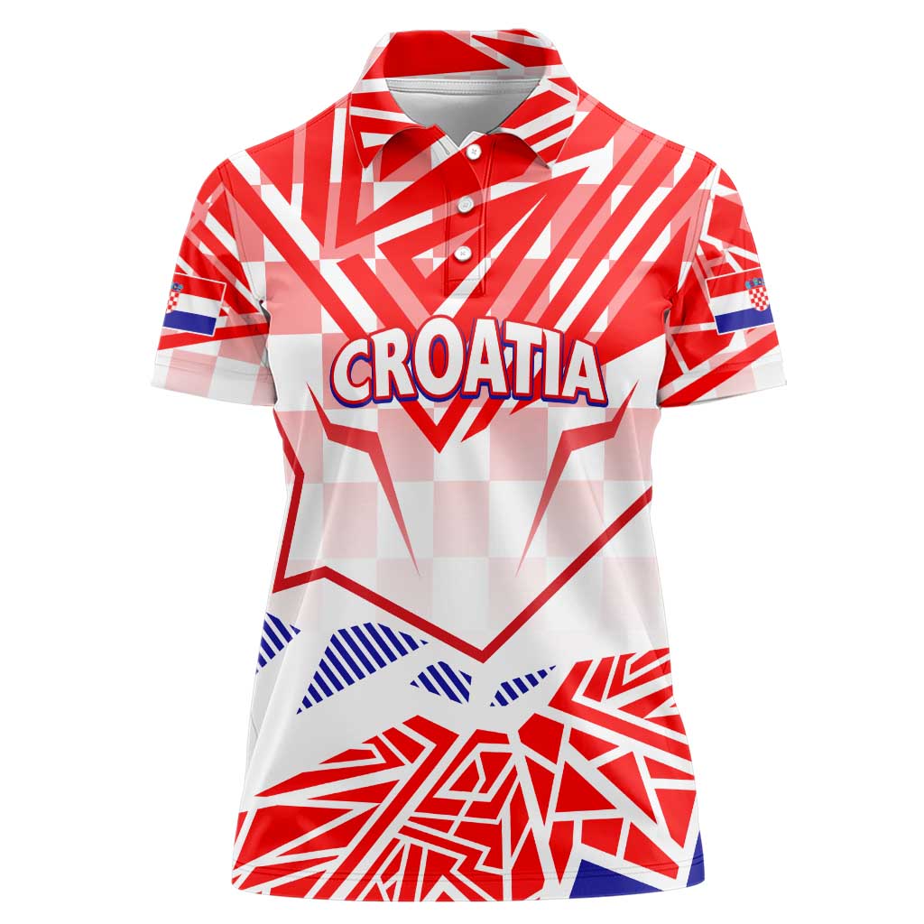 Forever Croatia Women Polo Shirt Hrvatska Trobojnica Checkerboard - Wonder Print Shop