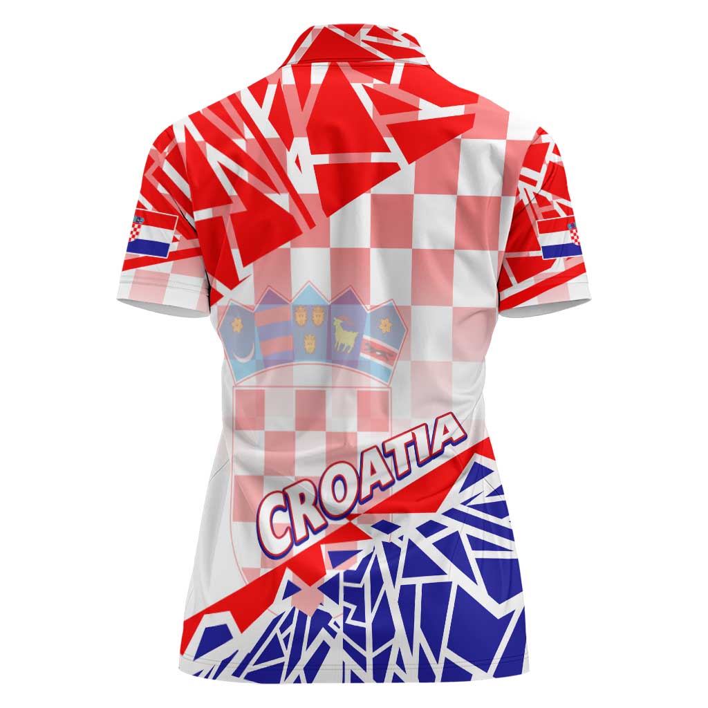 Forever Croatia Women Polo Shirt Hrvatska Trobojnica Checkerboard - Wonder Print Shop