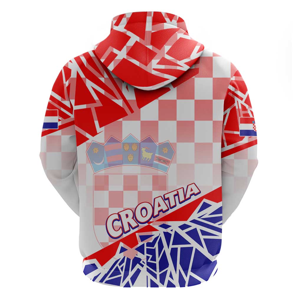Forever Croatia Zip Hoodie Hrvatska Trobojnica Checkerboard - Wonder Print Shop