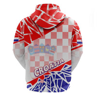 Forever Croatia Zip Hoodie Hrvatska Trobojnica Checkerboard - Wonder Print Shop