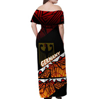 Forever Germany Off Shoulder Maxi Dress Deutschland Eagle - Wonder Print Shop